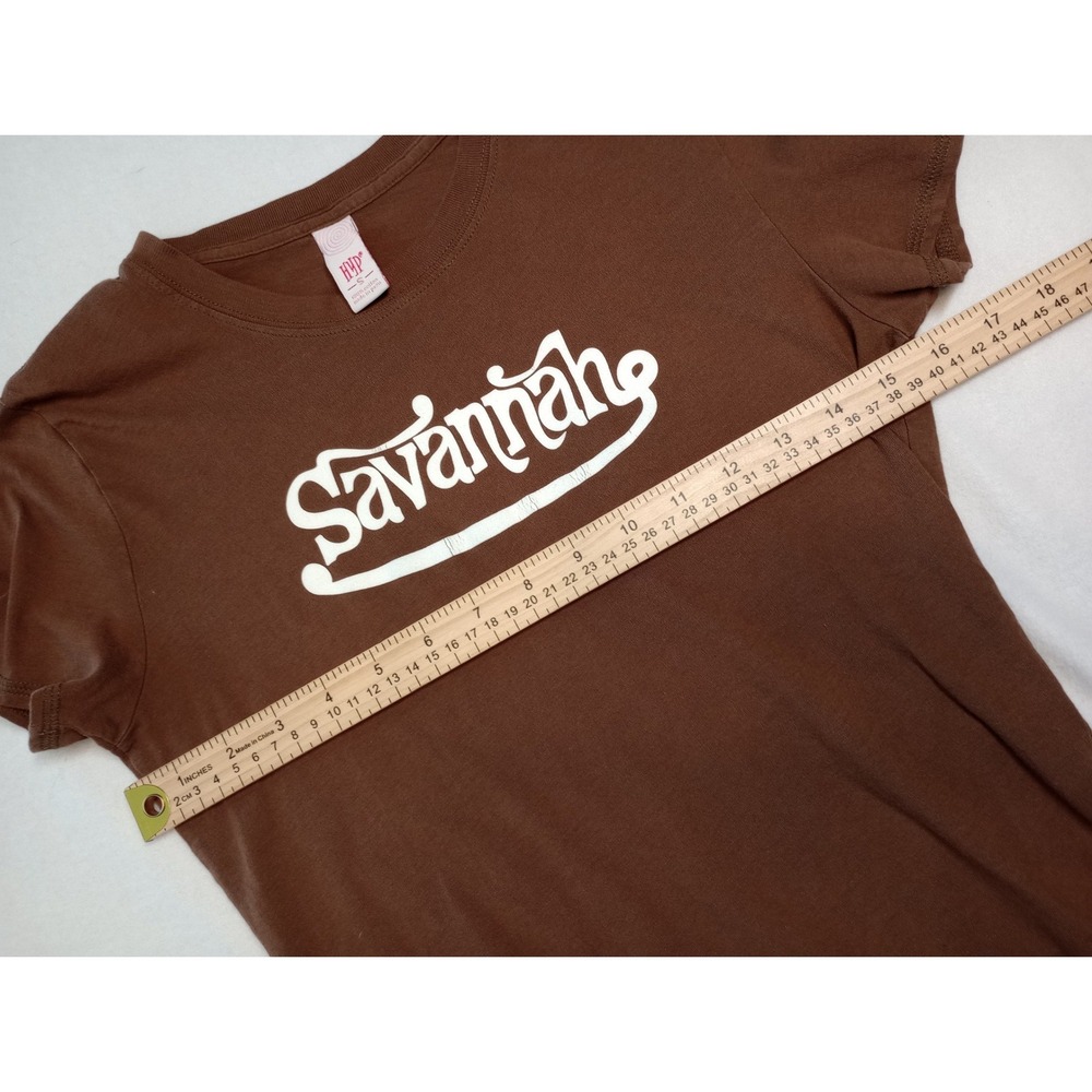 Vintage 90s HYP Spiral Tag Shirt Savannah Brown Short Sleeve Size‎ Small Y2K - Picture 7 of 8